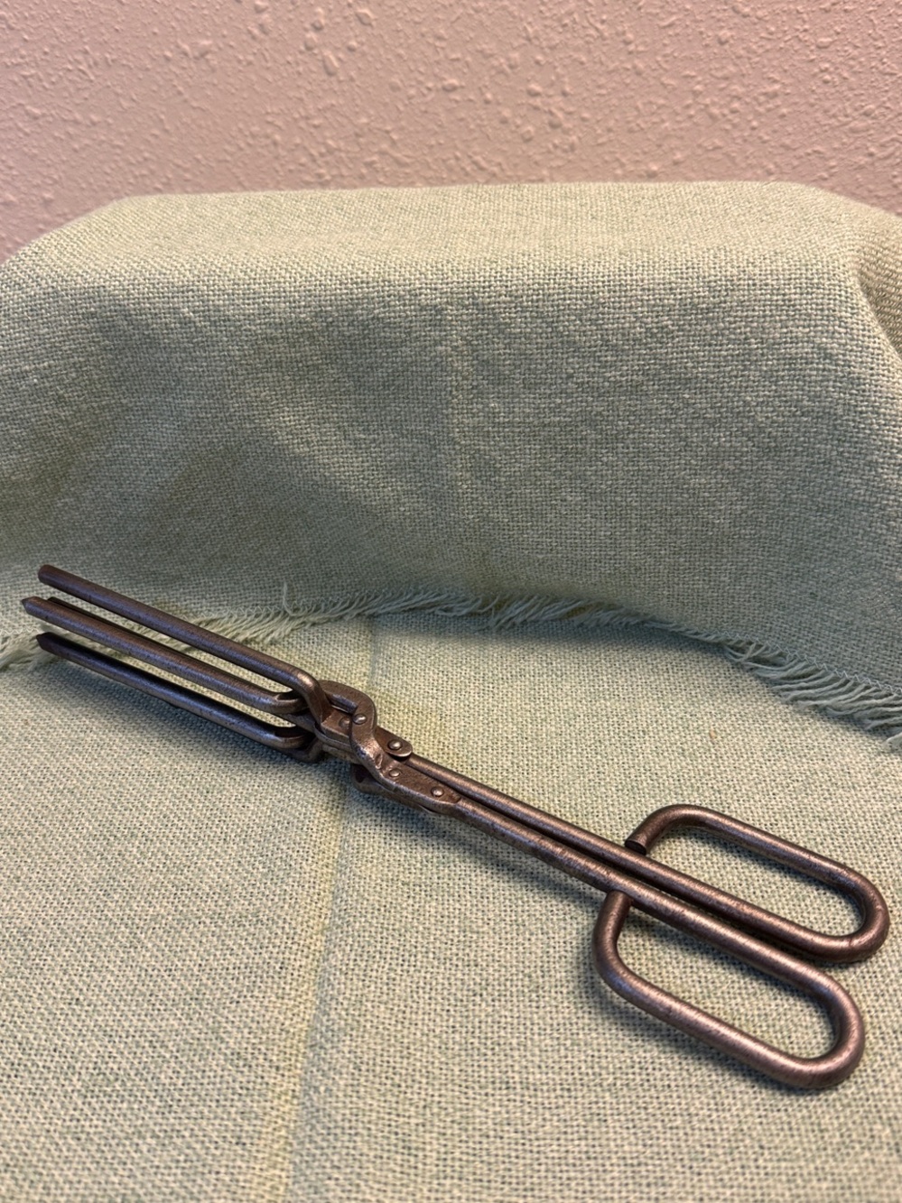 Antique Cast Iron Hair Crimper or Curling Iron with Triple Prongs